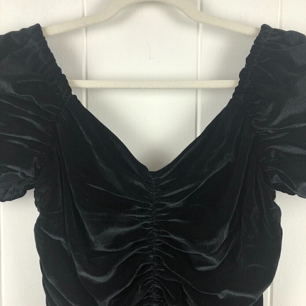 Anthropologie Hutch Womens Ruched Puff-Sleeved Mini Dress Size 8 - Picture 10 of 15